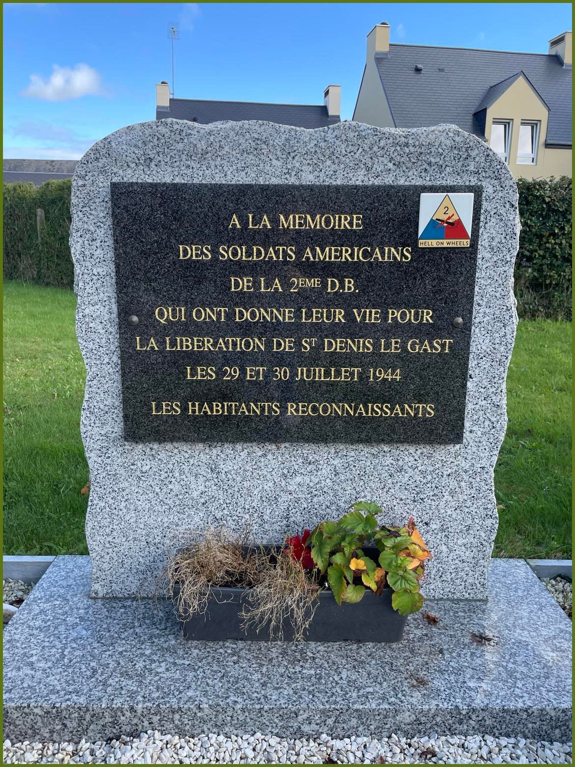 2nd Armored Division monument in Saint-Denis-le-Gast