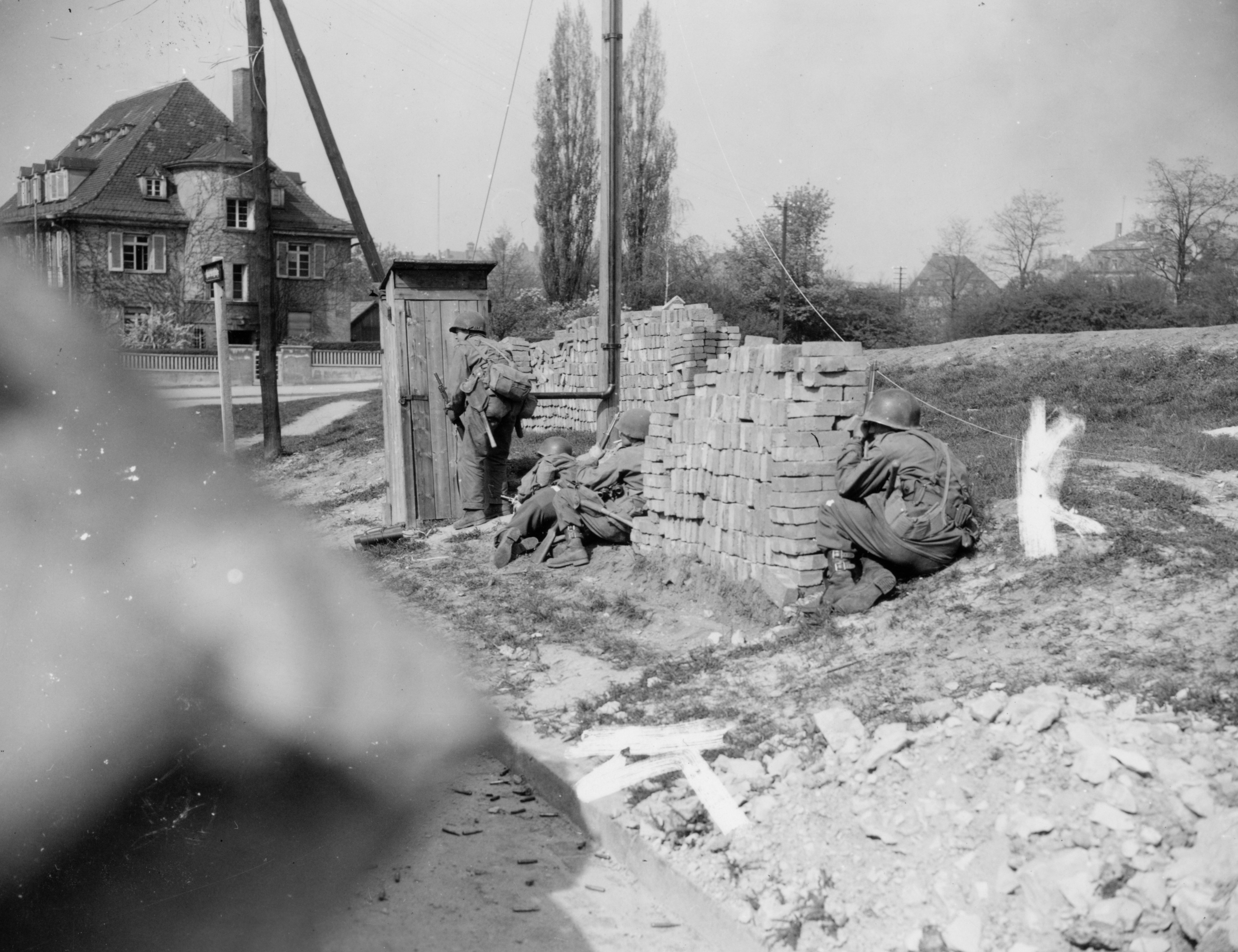 US Troops taking cover in Germany