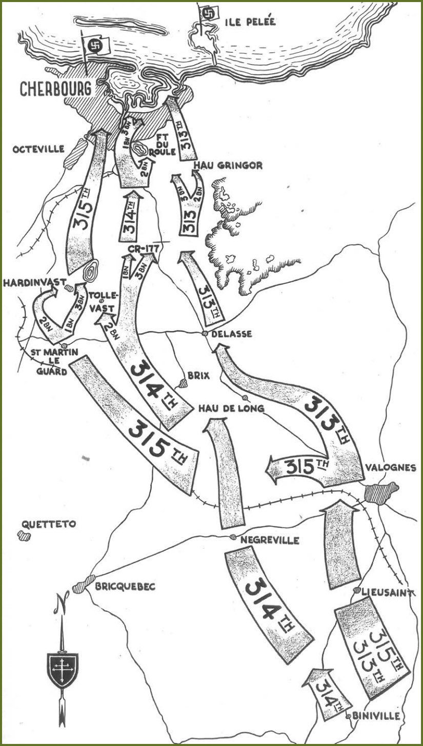 Advance of the 79th Infantry Division from Utah Beach to Cherbourg