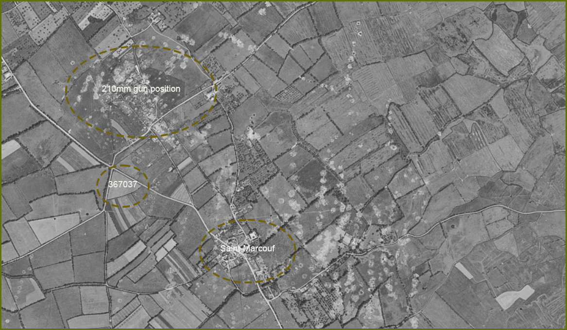Map showing the action of the 22nd Infantry Regiment at Crisbecq