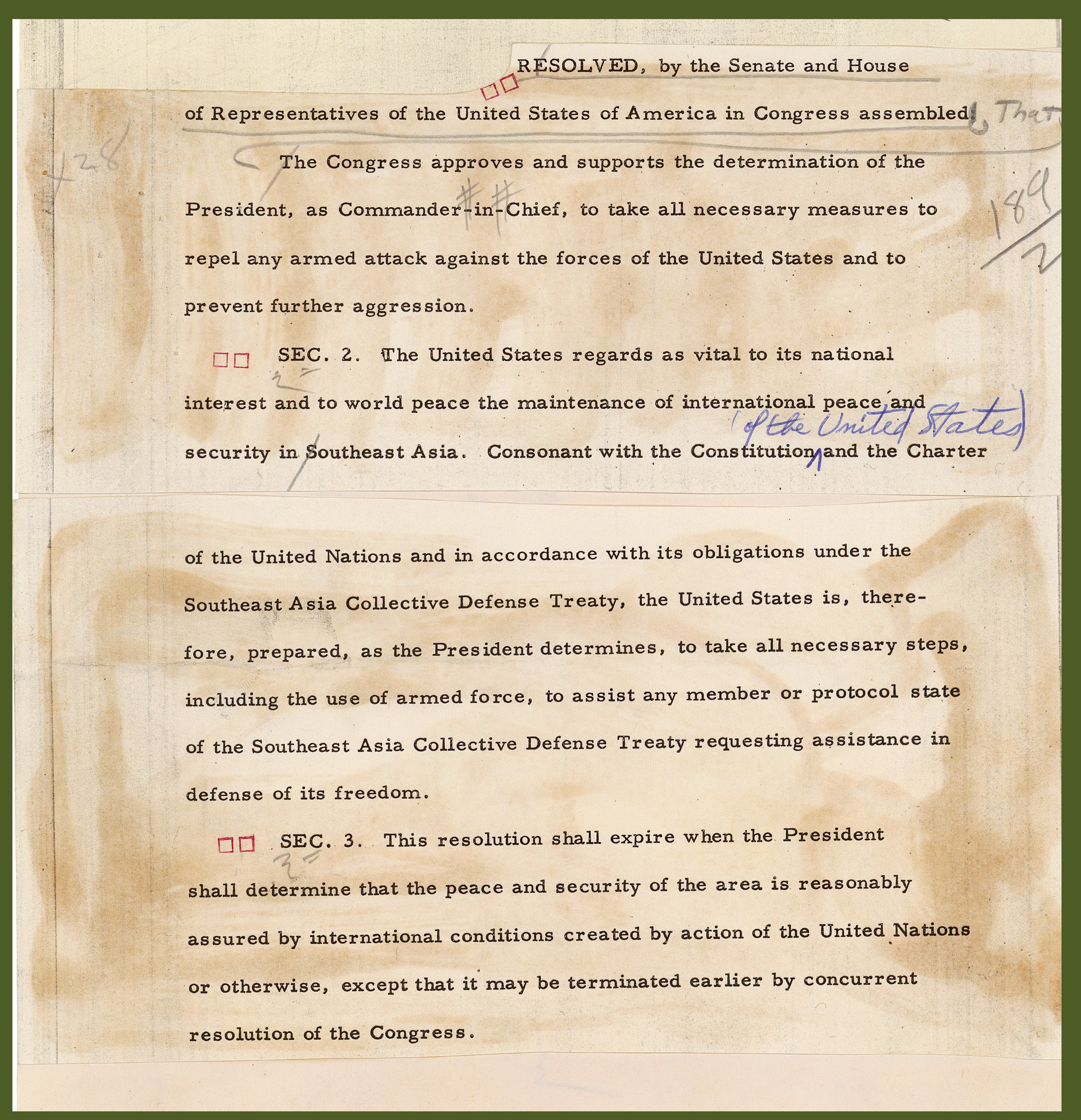 Gulf of Tonkin resolution last page