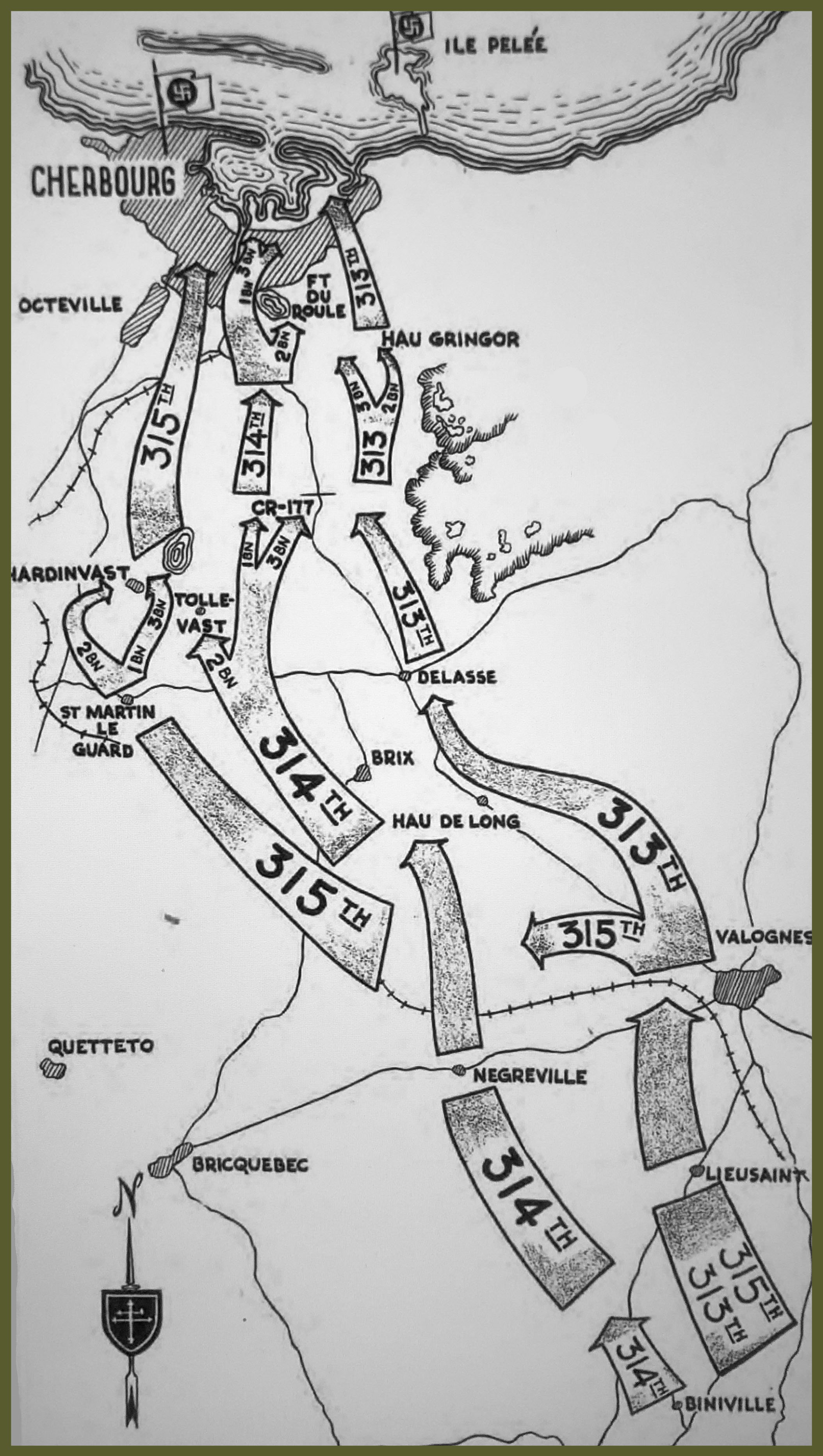 79th infantry division route to Cherbourg 