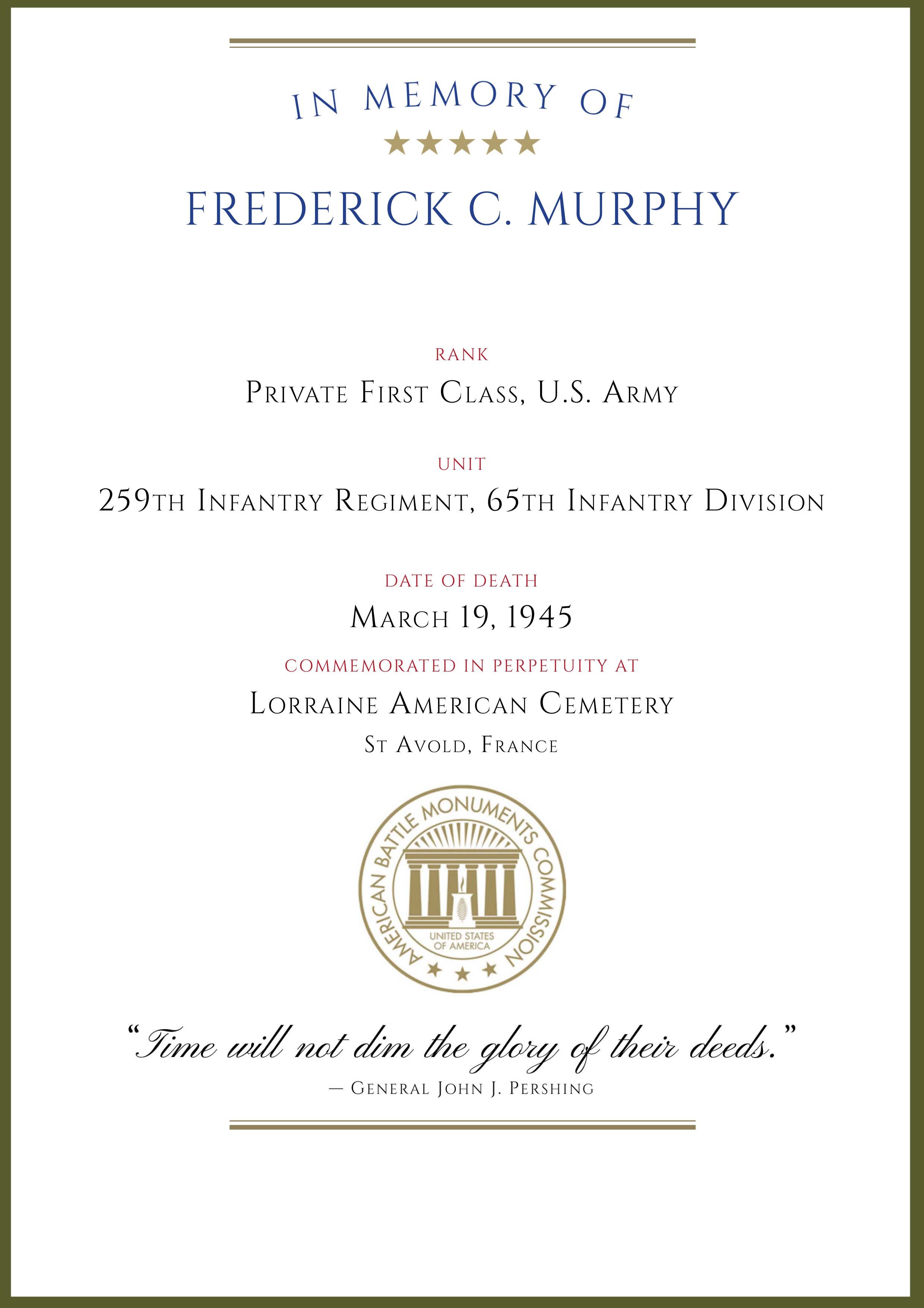 ABMC War Dead Certificate Frederick C Murphy-1