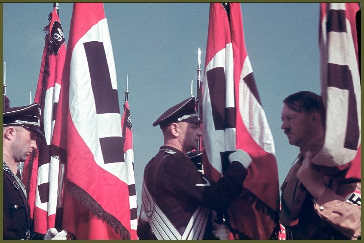 Adolf Hitler at the swearing-in of SS standard bearers at the Reich Party Congress, Nuremberg copy