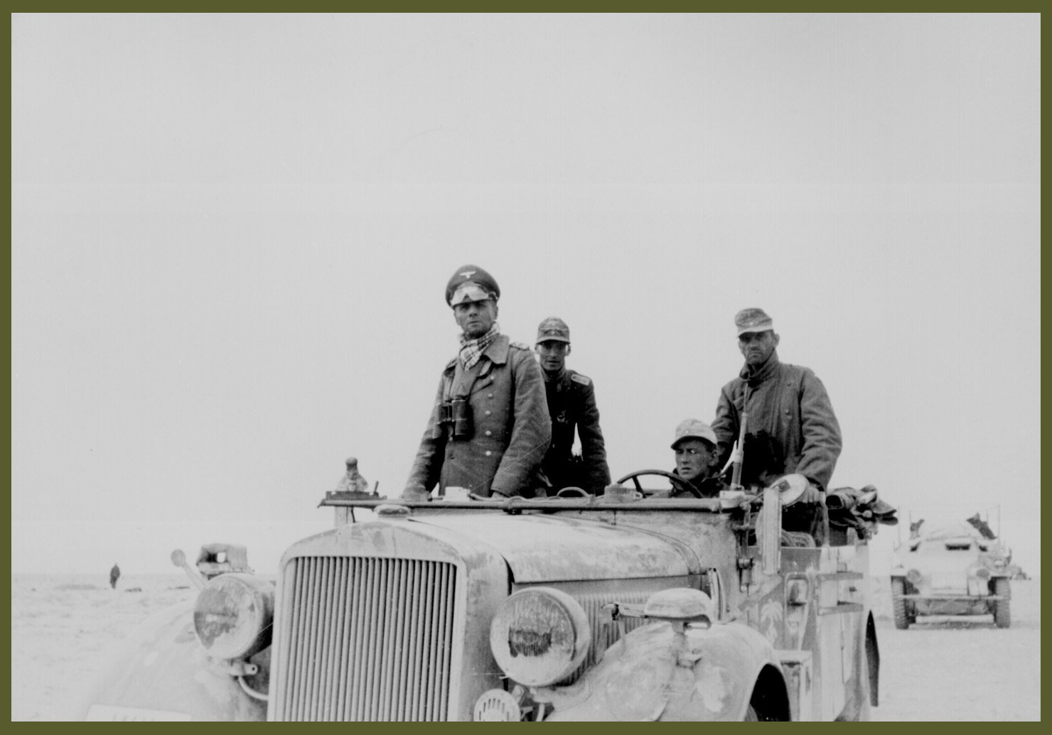 Gen. Erwin Rommel with the 7th Panzer Division between Tobruk and Sidi Omar Lybia 1941