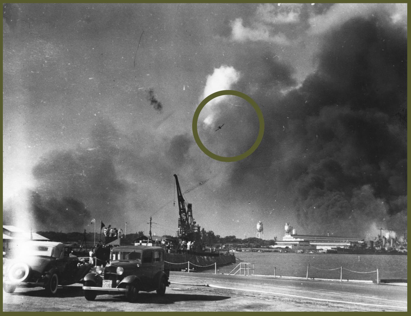 Japanese Planes in Action Over Pearl Harbor