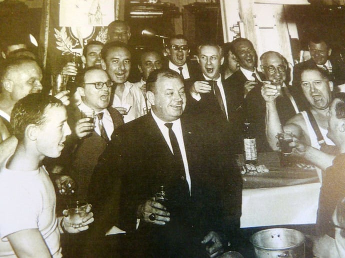 John Steele Sainte Mere Eglise enjoying life.jpg