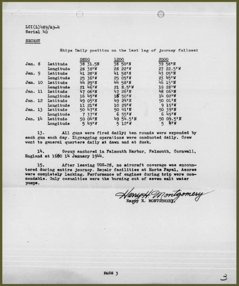 USS LCI(L) 489 - War Diary, 12143 to 11444 - c