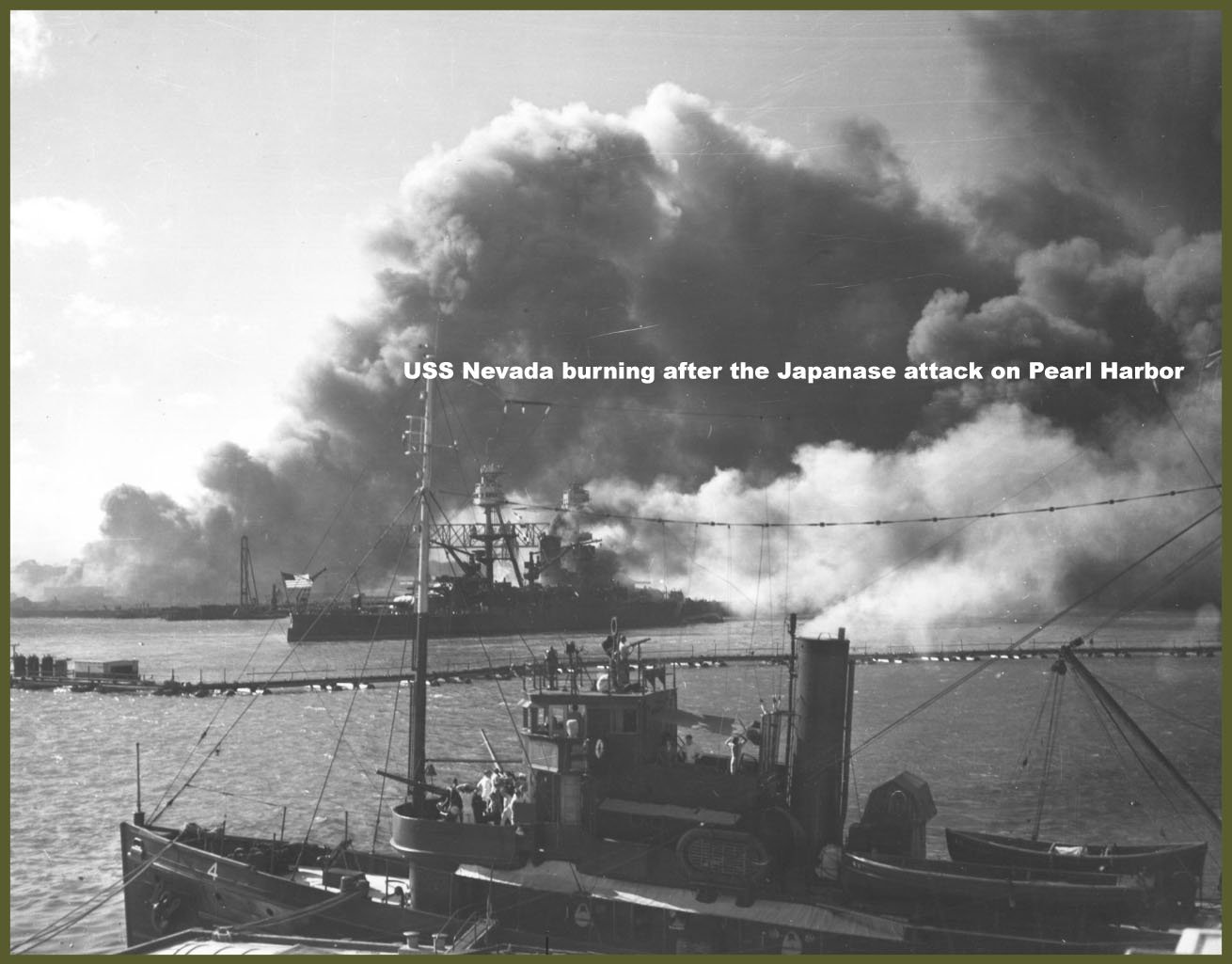USS Nevada after the Japanese Attack on Pearl Harbor