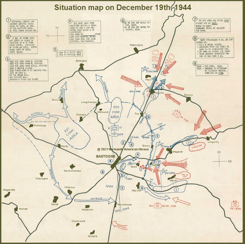 situation map 19 december 1944