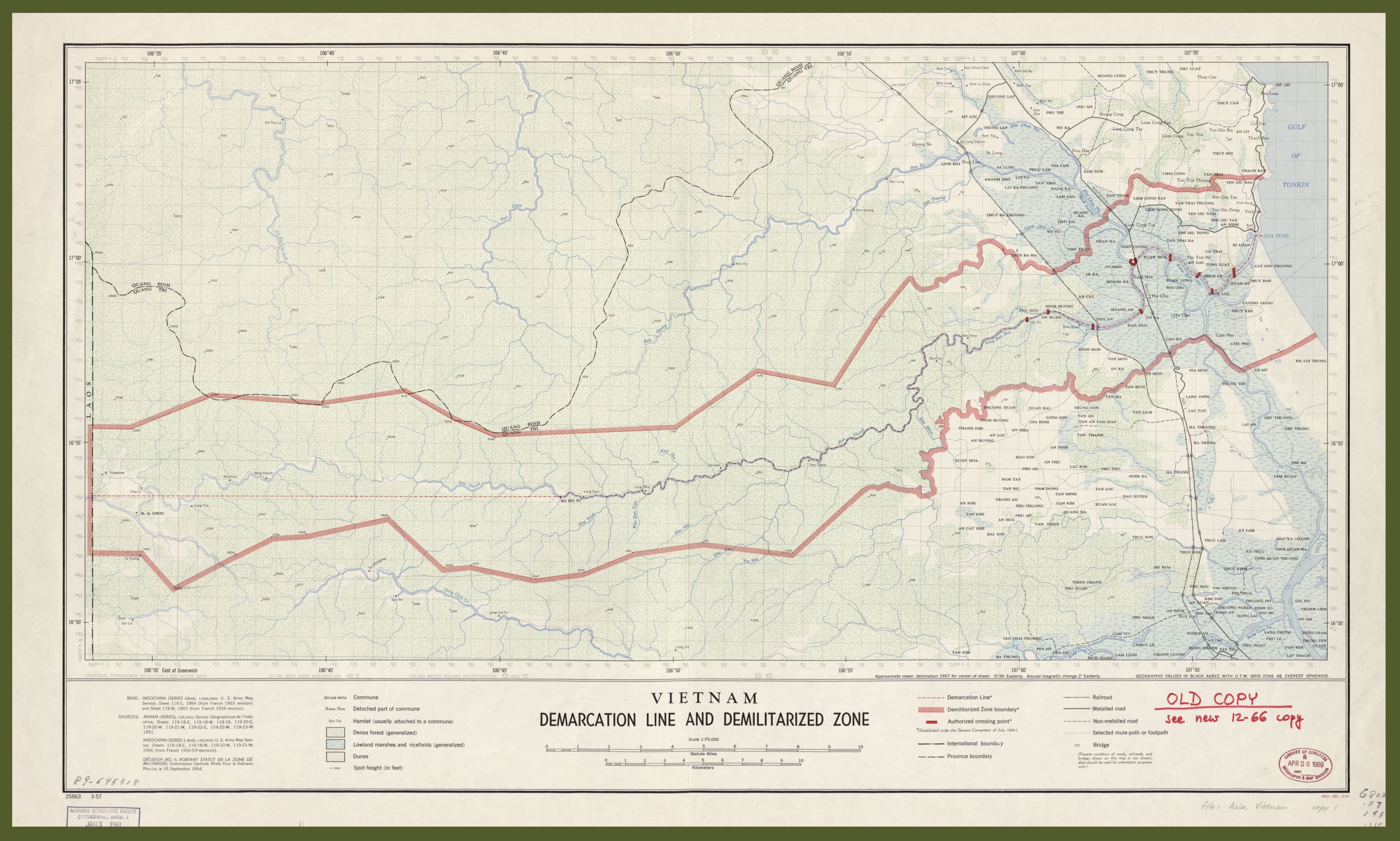 Map of the DMZ from 1957