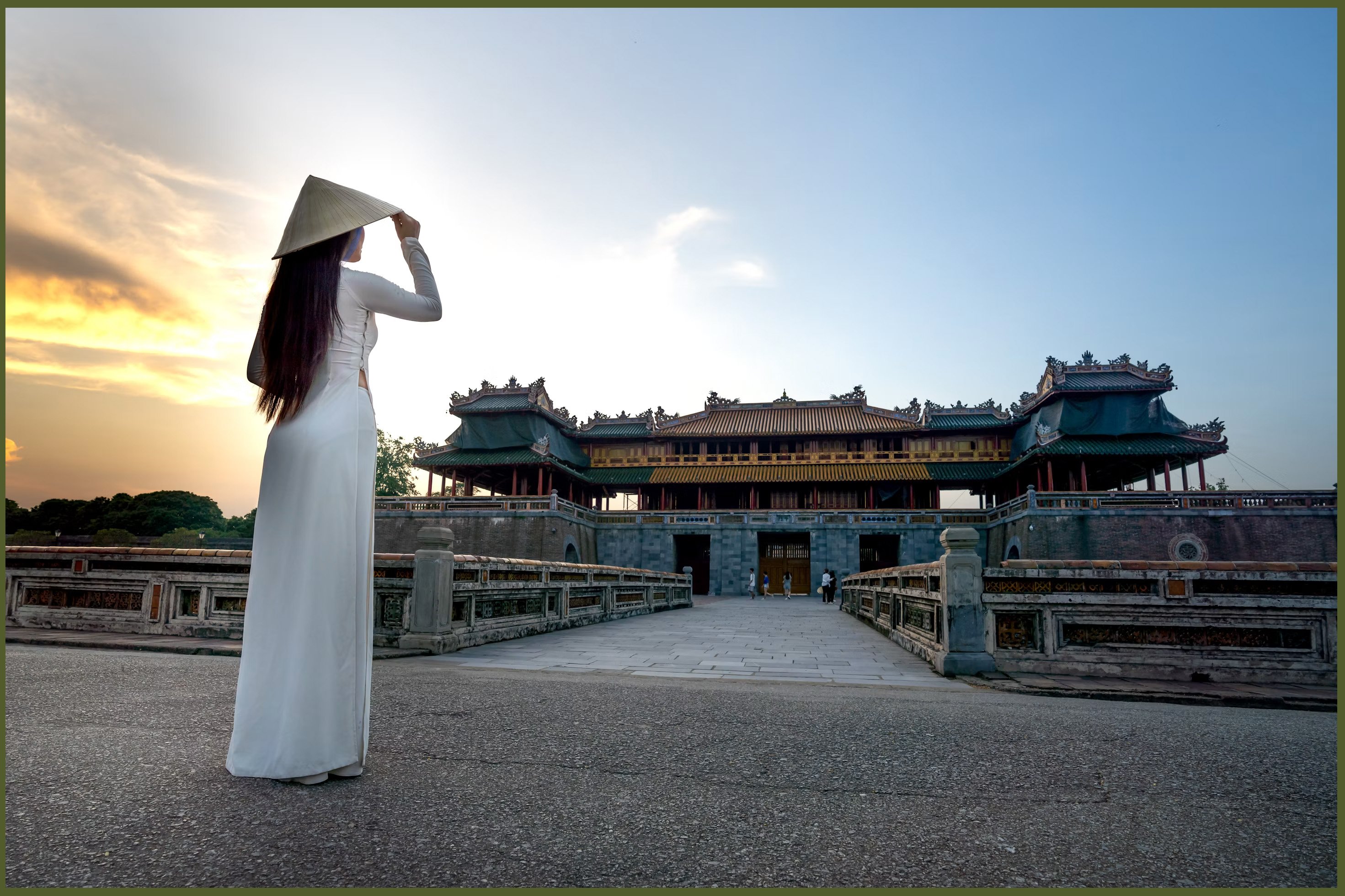 Pagoda with a woman