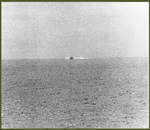 Photograph of North Vietnamese Torpedo Boat Approaching the U.S.S