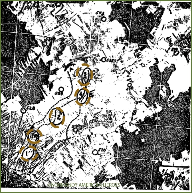 shows objectives during the battle for Montigny