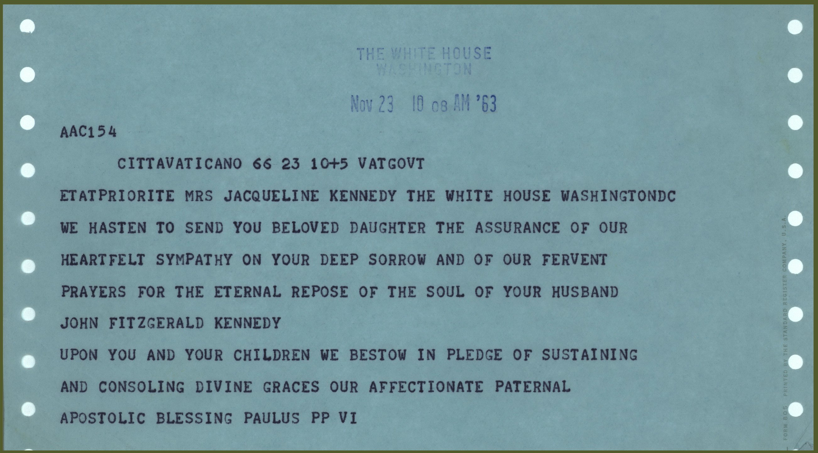 Telegram Pope Paul VI